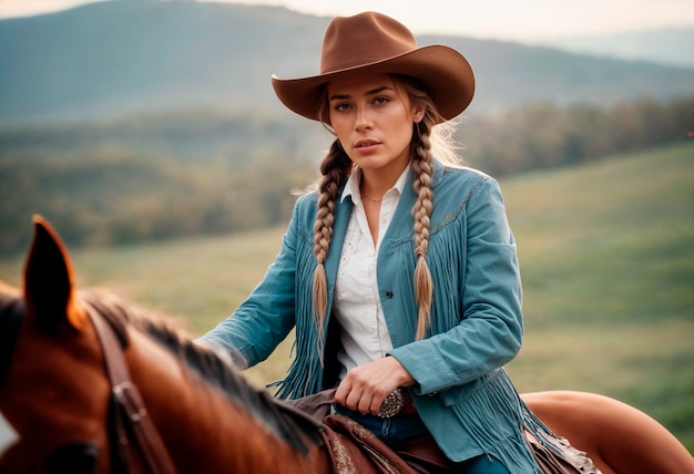 Portrait of cowboy with out of focus background