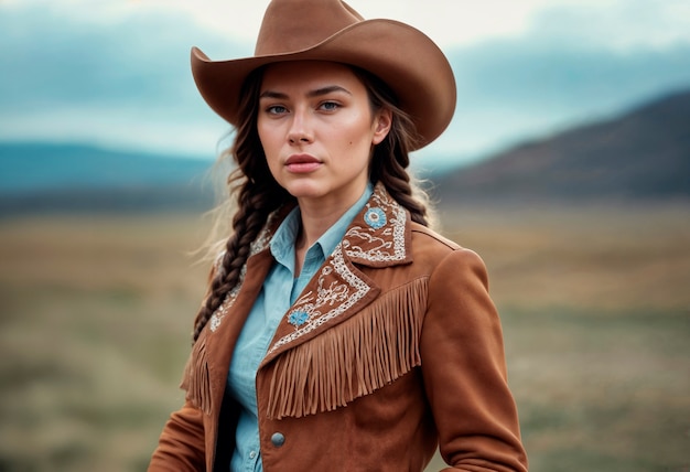 Portrait of cowboy with out of focus background