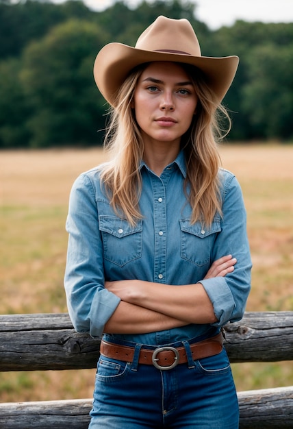 Portrait of cowboy with out of focus background