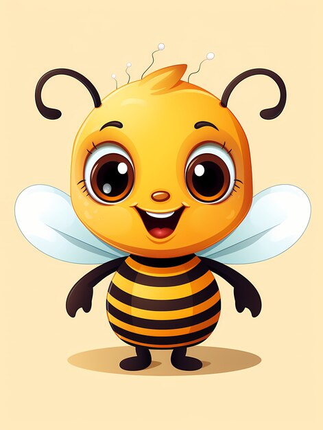 Portrait of cute animated bee