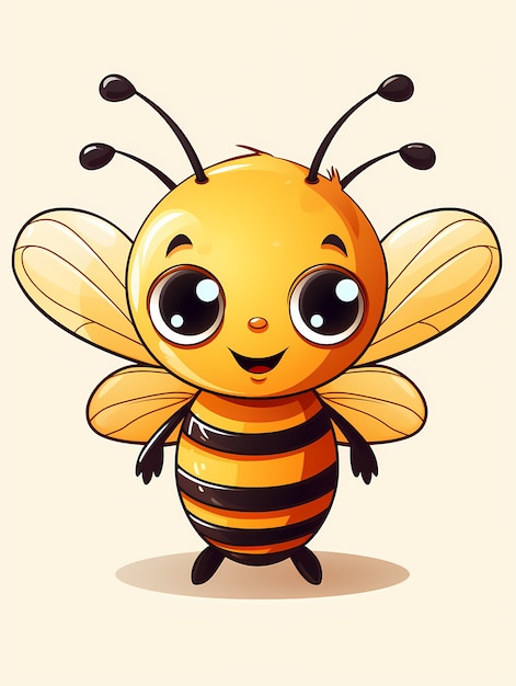 Portrait of cute animated bee