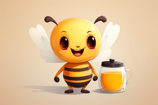 Free photo portrait of cute animated bee