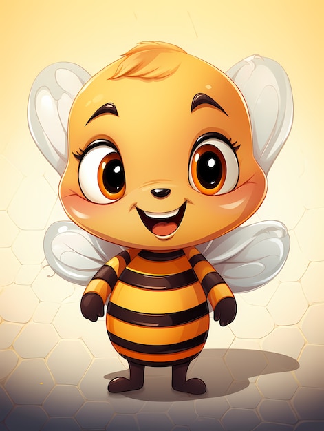 Free Photo portrait of cute animated bee