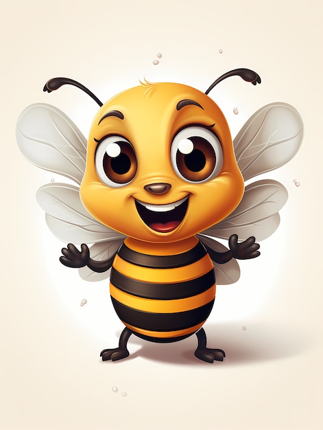 Portrait of cute animated bee