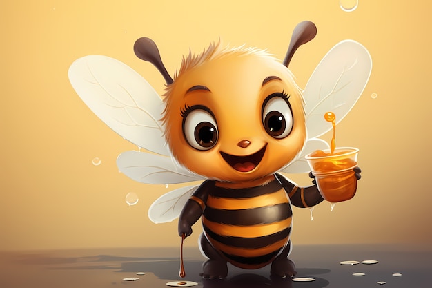 Free Photo portrait of cute animated bee