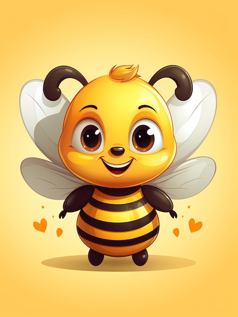 Free photo portrait of cute animated bee