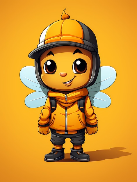 Free Photo portrait of cute animated cartoon bee with regular clothes