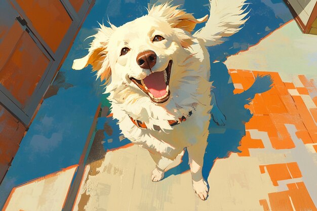 Free Photo portrait of cute dog in anime style