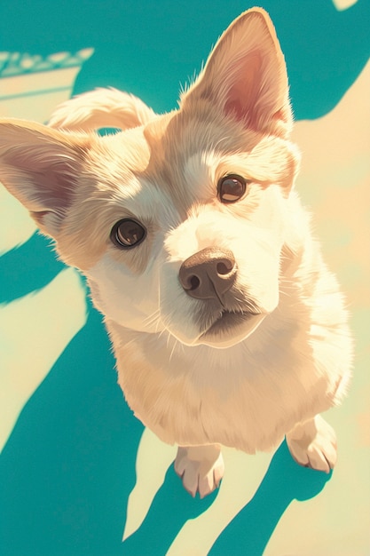 Free photo portrait of cute dog in anime style