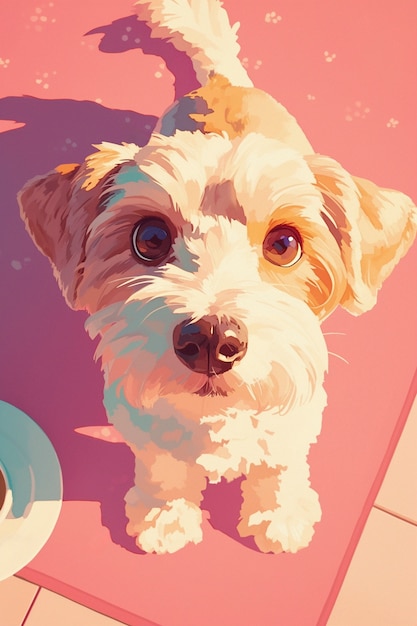 Free photo portrait of cute dog in anime style