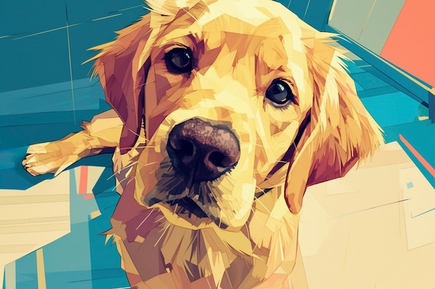 Free Photo portrait of cute dog in anime style