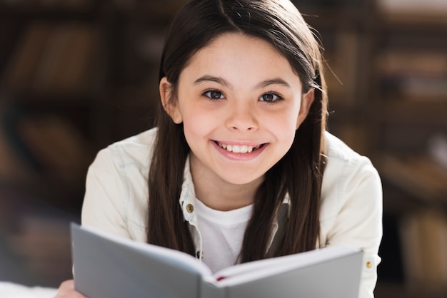 Portrait of cute girl smiling