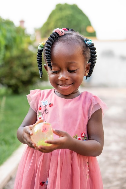 Portrait of cute little black girl