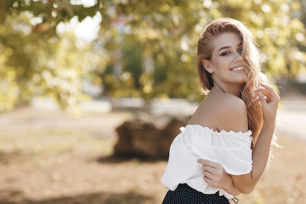 portrait of a cute woman outdoor