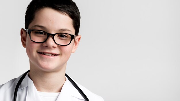 Portrait of cute young boy smiling