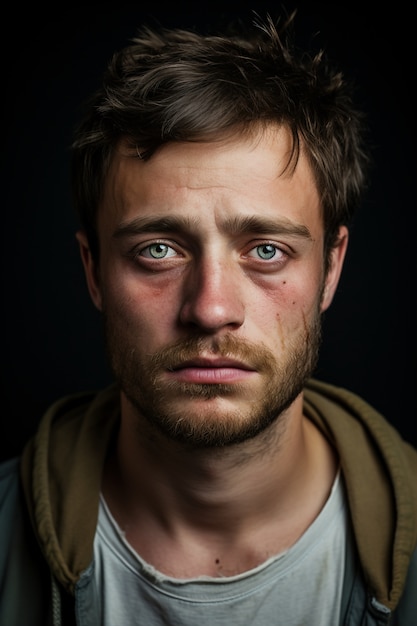 Portrait of depressed man