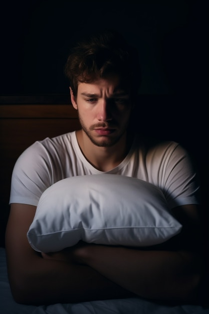 Portrait of depressed man