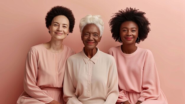 Portrait of diverse women of different ages