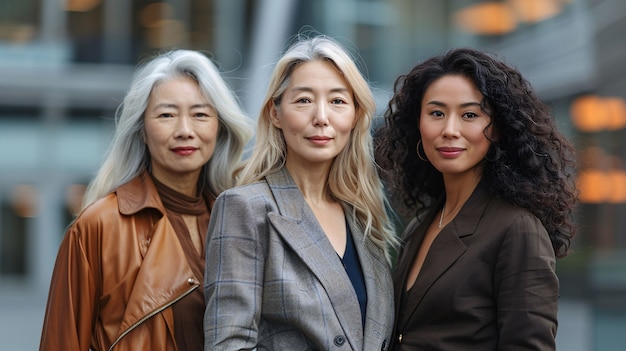 Portrait of diverse women of different ages