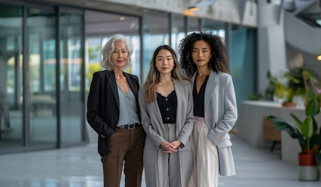 Portrait of diverse women of different ages