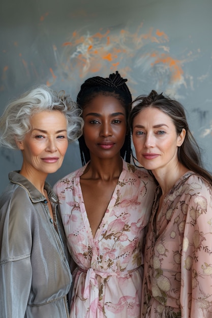 Portrait of diverse women of different ages