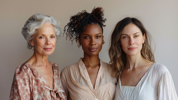 Portrait of diverse women of different ages