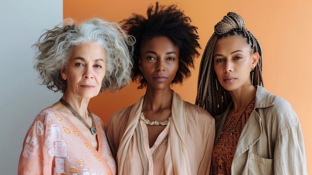 Portrait of diverse women of different ages