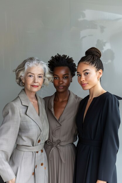 Portrait of diverse women of different ages