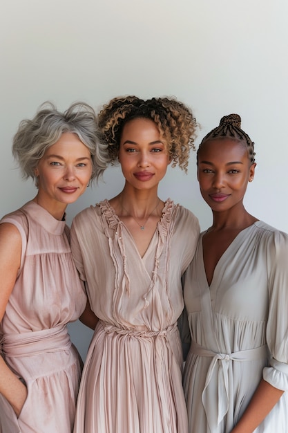 Portrait of diverse women of different ages