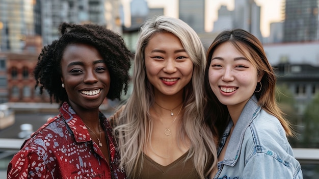 Portrait of diverse women together