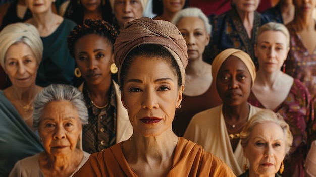 Portrait of diverse women together