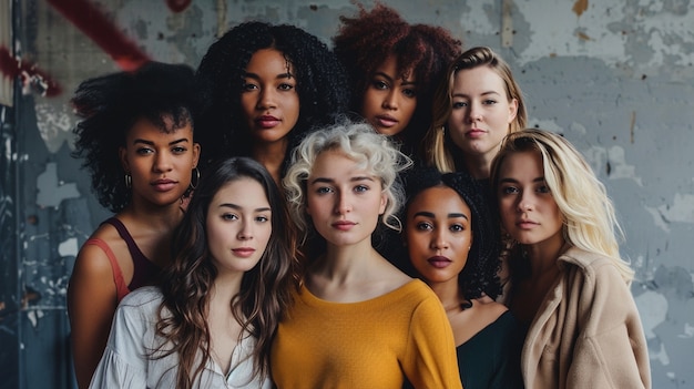 Portrait of diverse women together