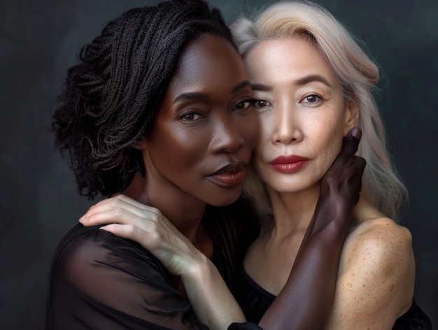 Portrait of diverse women together