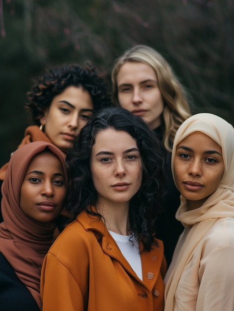 Free photo portrait of diverse women together