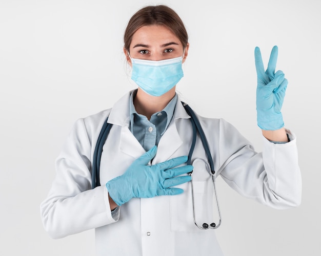 Portrait of doctor wearing face mask