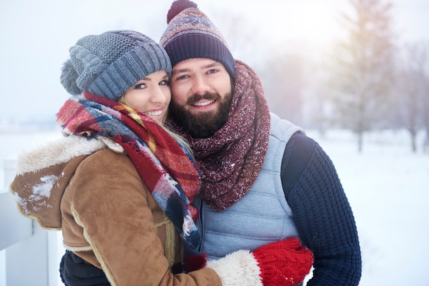 Portrait of embracing couple in love