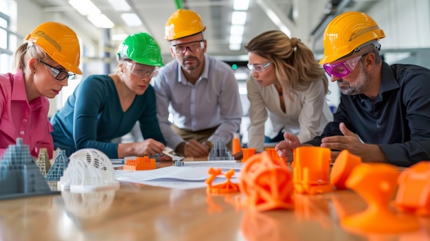 Free photo portrait of engineers during work hours on the job site