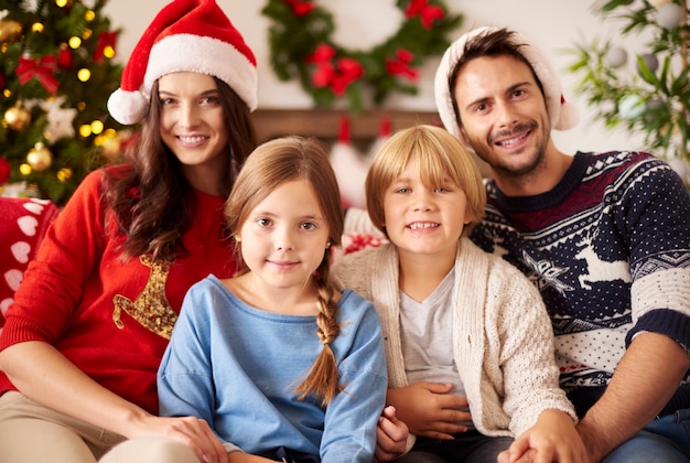 Portrait of family during the Christmas