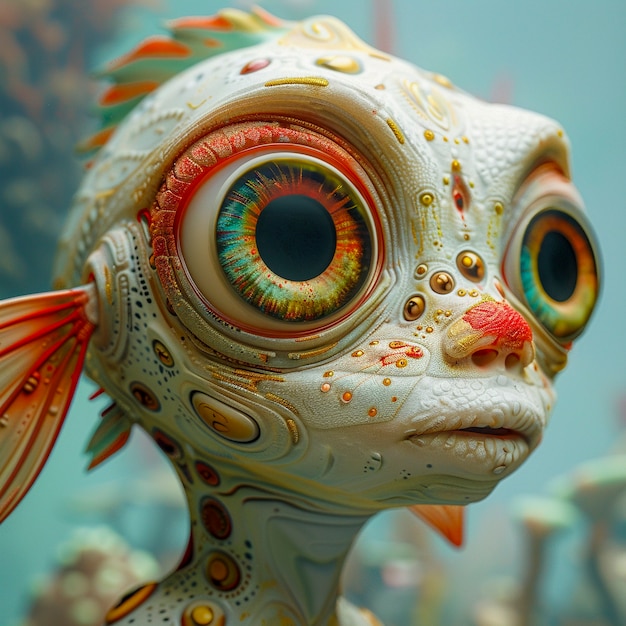 Free photo portrait of fantasy male creature from the sea