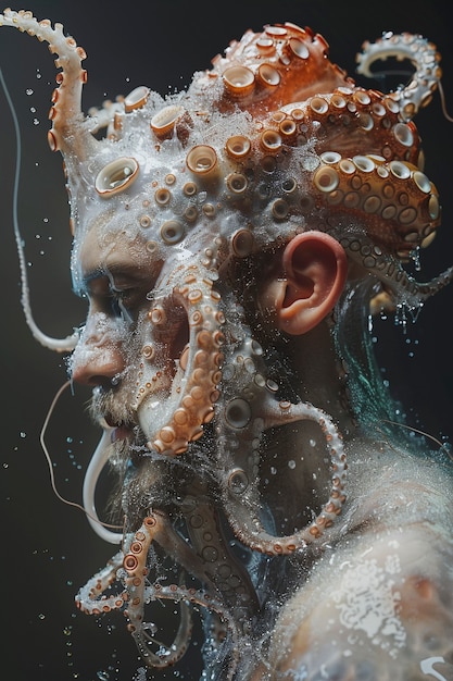 Portrait of fantasy male creature from the sea