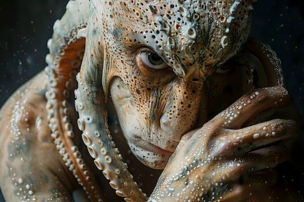 Portrait of fantasy male creature from the sea