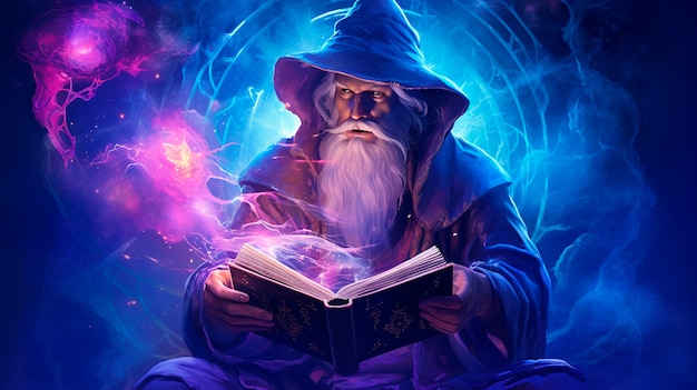 Free photo portrait of fantasy wizard character