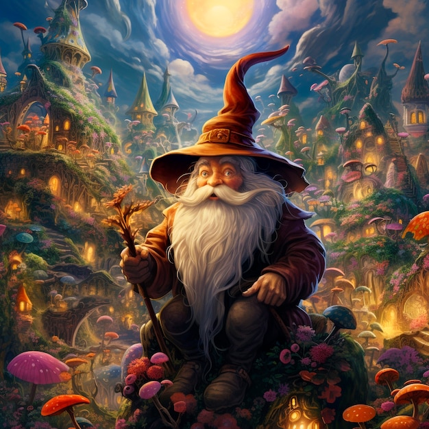 Portrait of fantasy wizard character