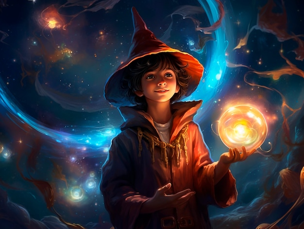 Portrait of fantasy wizard character