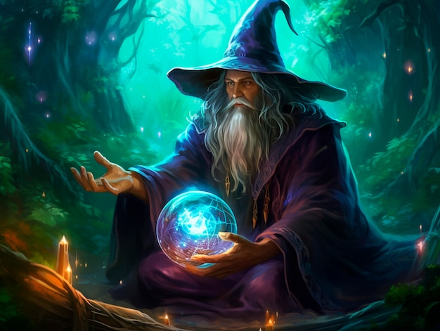 Portrait of fantasy wizard character