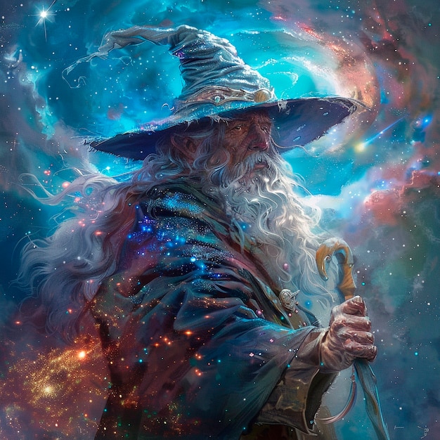 Portrait of fantasy wizard character