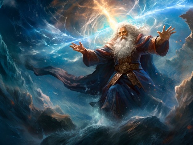 Free photo portrait of fantasy wizard character