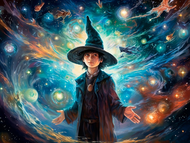 Free photo portrait of fantasy wizard character