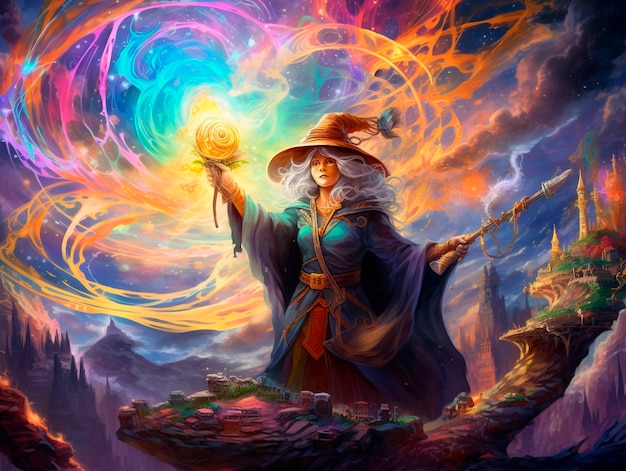 Free photo portrait of fantasy wizard character