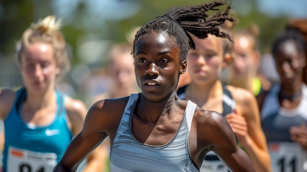 Free Photo portrait of female athletes competing in the olympic games